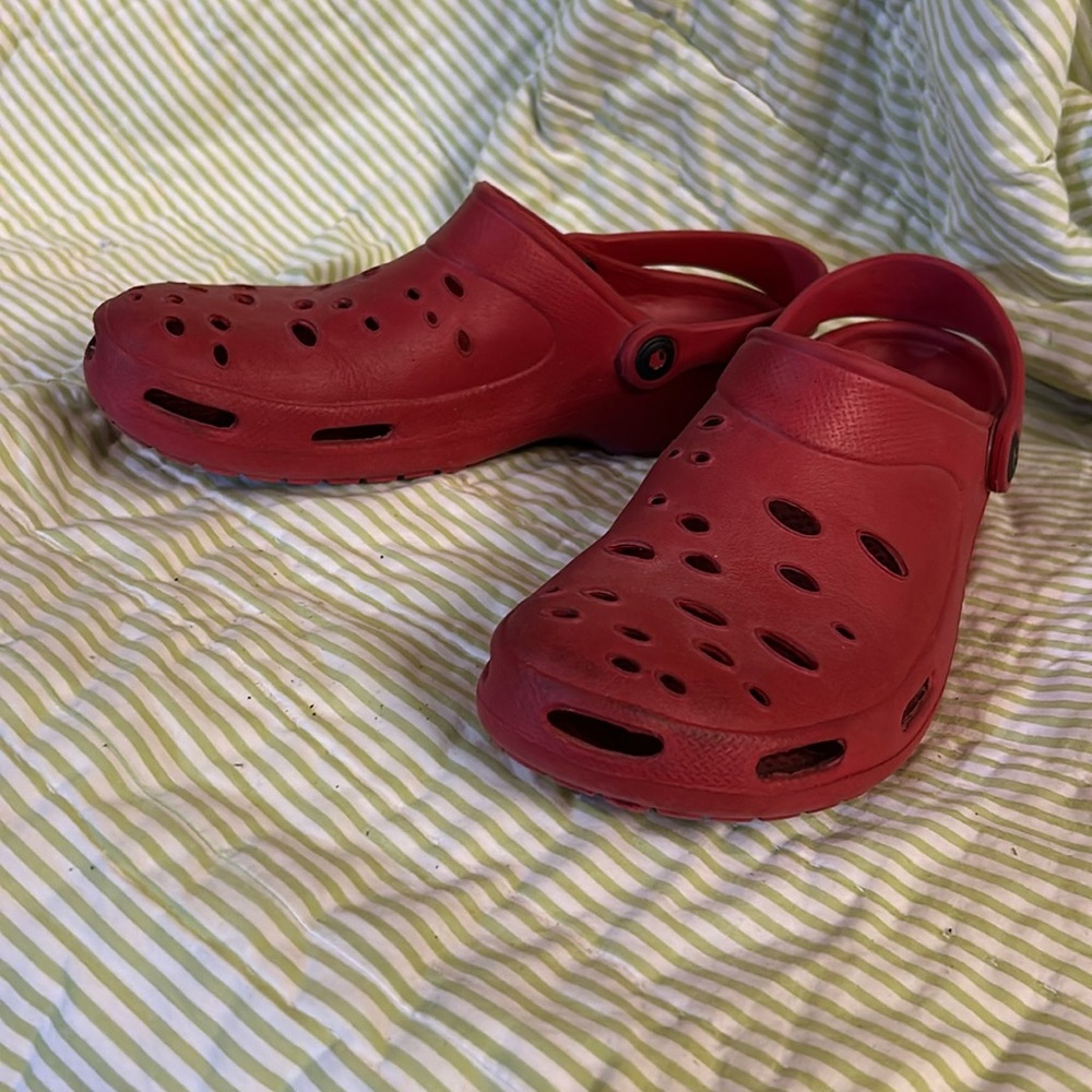 NOT FOR SALE 
Unbranded Rubber Garden Clogs with Back Strap Size 8 Women’s